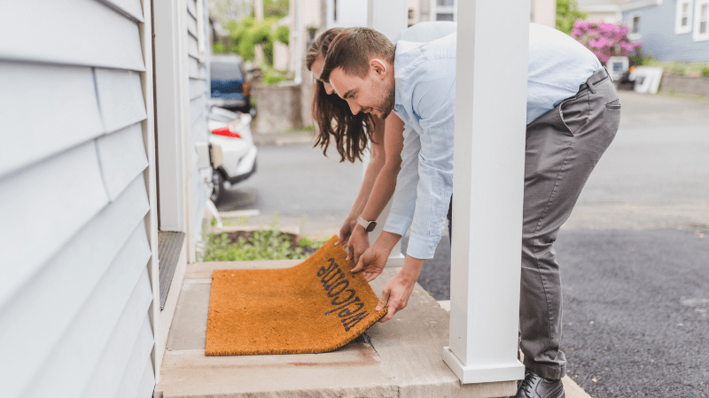 adding a door mat into porch area